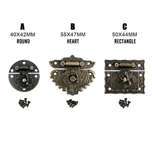 Decor Retro Jewelry Chest Wine Box Wood Gift Case Toggle Hasp Latch Catch Clasp - Picture 1 of 9