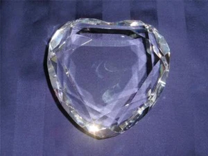 Fermacarte vintage Rosenthal cristallo trasparente a forma di cuore firmato - Foto 1 di 6