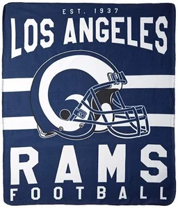 Los Angeles Rams NFL Helmet 50" X 60" Logo Soft Fleece Throw Blanket  - NWT - Picture 1 of 6
