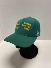 VINTAGE New Era John Deere Trucker Hat Cap 3D Puff Nothing Runs Like A Deere