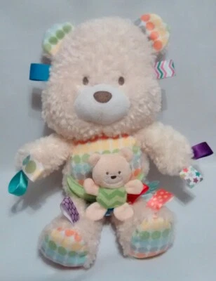Taggies Oso de Peluche Mamá con Bebé Peluche Sonajero Crema Lovey Juguete de Peluche Lunares 14"  Foto 1 de 3