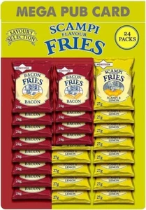 Smiths Pub Snacks 50/50 Mixed Card - 12 x Scampi Fries & 12 x Bacon Fries - Picture 1 of 7