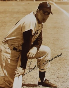 Ted Williams Signed RP B/W 8X10 Reprint Photo HOF Boston Red Sox - Picture 1 of 1