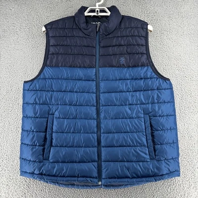 Izod Advantage Performance Vest Mens 2XL Blue Quilted Puffer Sleeveless Jacket - Image 1 of 4
