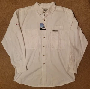Hook And Tackle Men's Large White Long Sleeve Gulfstream Fishing Shirt - Picture 1 of 7
