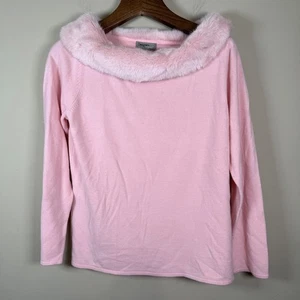 Suéter Coqueta Grande Cuello Barco Piel Sintética Rosa Originales Diseñador Y2K De Colección - Imagen 1 de 6