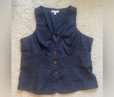 Y2K Fashion Bug Button Front Vest Preppy Size M Women’s - Image 1 of 4