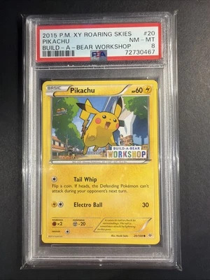 2015 P.M. XY Roaring Skies Pikachu #20 Build A  Bear Workshop PSA 8 NM/MT - Image 1 of 2