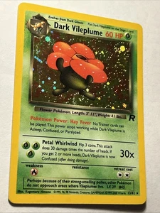 Dark Vileplume 13/82 2000 Pokemon TCG Team Rocket Holo Rare Card NEAR MINT Swirl - Picture 1 of 21