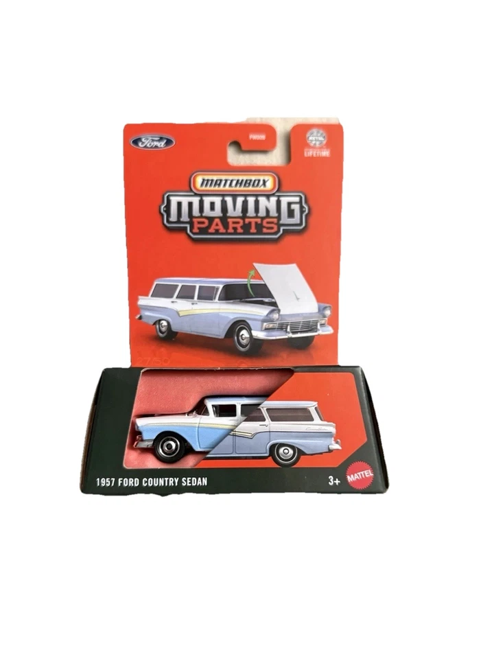 (2025) Nuevo lanzamiento Matchbox piezas móviles Ford Country Sedán 1957 (azul) Foto 1 de 1