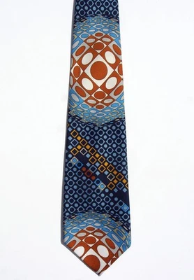 Corbata cuello ancho estampado op-art disco mod vintage Christian Dior años 70 Foto 1 de 4