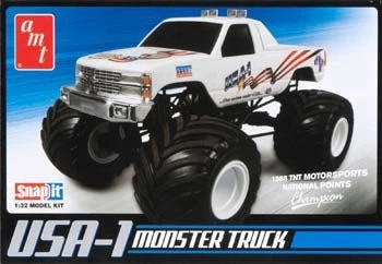 Monster Truck AMT, Blanco 4x4 - EE. UU.-1 para montar y pintar, 1/32, AMT672L/12 Foto 1 de 1