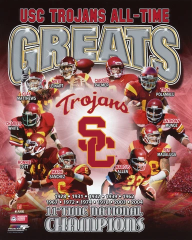 USC TROJANS All-Time Greats Glossy 8x10 Photo College NCAA Football Poster Print Cover