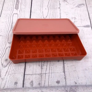 Tupperware 1292-4 Feinkostbehälter Käse Aufschnitt 5,5" x 9,5" Paprikarot Vintage  - Bild 1 von 11