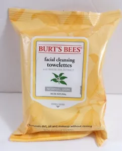 Burt's Bees Facial Cleanser Towelettes Makeup Remover White Tea Extract Wipes - Picture 1 of 5