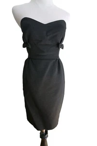 French Connection Damen Mini schwarz Schleife ärmelloses Kleid Größe 6 Small NEU - Bild 1 von 10