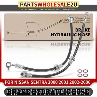 2x Front Left & Right Brake Hydraulic Hose for Nissan Sentra 2000 2001 2002-2006 - Image 1 of 4