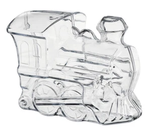 Salvadanaio a forma acrilica locomotiva 11x7,5x6 cm decorazione natalizia trasparente decorazione tavolo treno - Foto 1 di 1