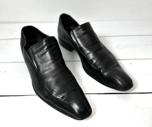 Vero Cuoio Black Leather Men's Loafer Shoes Size 14 EU 48 Made in Italy - Picture 1 of 10