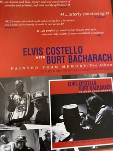 Elvis Costello, Burt Bacharach, bemalt aus Erinnerung, ganzseitige Werbeanzeige - Bild 1 von 1