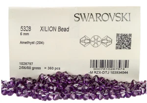 SEALED! Genuine 5328 Swarovski Crystal Factory Pack 360 Beads Bicone 6mm - Picture 1 of 33