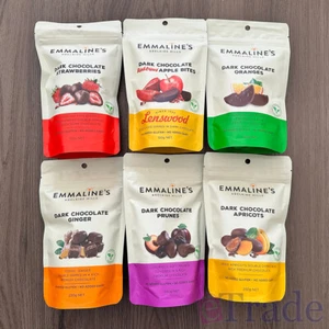 Emmaline's Country Kitchen Dark or Milk Chocolate Coated Fruit Emmalines Fruits - Picture 1 of 25