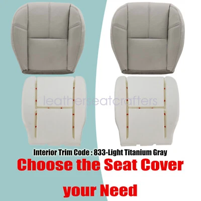 For 2007-2014 Chevy Silverado 1500 2500 Gray 833 Leather Bottom Seat Cover &Foam - Изображение 1 из 4