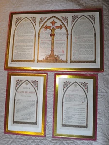 ANCIEN CANON D'AUTEL/MESSE/TRYPTIQUE/(124x35,5)x2+56x37cm/IMPRIMé SUR CARTON - Picture 1 of 9