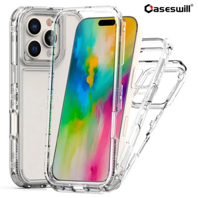 For iPhone 16E 16 15 14 Plus 13 12 11 Pro Max 3in1 Hybrid Shockproof Case Cover - Image 1 of 4