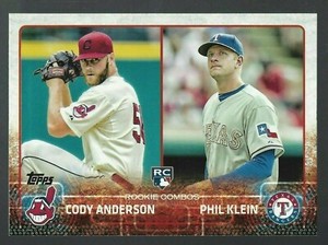 Cody Anderson Phil Klein 2015 Topps Update RC Card# US-52
