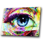 Canvas Print Framed Small Wall Art Picture Woman Eye Blue Yellow Orange Red