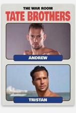 ANDREW & TRISTAN TATE  CUSTOM MADE RETRO STYLE ART DUAL ROOKIE CARD