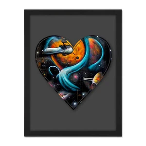 Symbol Heart Love Space Trippy Cosmos Graffiti Initial Framed Art Print 18X24 In - Bild 1 von 25