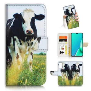 ( For Samsung S21 FE ) Wallet Case Cover AJ23105 Cow Lawn - Photo 1 sur 7