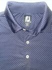 FootJoy Golf Poloshirt FJ XL blau Tupfen kurzärmelig Performance Stretch
