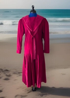 Vestido Marinero Rojo Laura Ashley Vintage Victoriano Cottage Core Talla 10 Foto 1 de 4