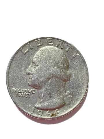 U.S. 1966 QUARTER with NO MINT MARK Cover