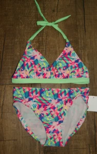 NWOT New Girls Cat & Jack Tropcial Print Two Piece Bikini Swimsuit Sz XL 14-16 - Picture 1 of 2