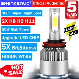 2 Luces Fuertes Para Auto Coche H11(H8,H9) 6000K Blanco LED Luz De Niebla Bombillas - Imagen 1 de 12