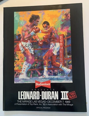 SIGNED: Leonard vs Duran III 1989 Official Program Signed By Duran - Image 1 of 2