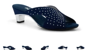 Onex Matilda Navy Elastic Slide Wedge Sandal Women's US sizes 5-11/NEW! - Picture 1 of 1