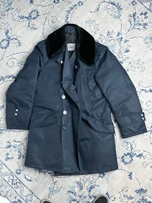Abrigo Chaqueta Vintage Azul Nylolite Fire FD Azul Marino Botones de Piel Para Hombres Talla 38R Foto 1 de 4