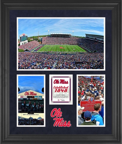 Ole Miss Vaught-Hemingway Stadium Framed 20x24 3-Opening Collage Cover