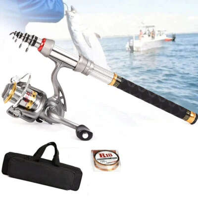 Телескопическая рыболовная удочка из углеродного волокна удочка катушка комбинированная морская соленая вода пресноводная - Изображение 1 из 4