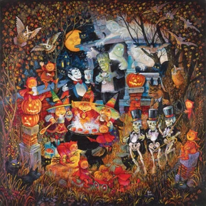 MONSTERS NIGHT OUT by BILL BELL - SunsOut 1000 piece HALLOWEEN puzzle - NEW - Picture 1 of 1