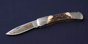 Buck 500st Duke Stag Custom Limited Wandbehang Holz 1987 Sambar Hirsch - Bild 1 von 18