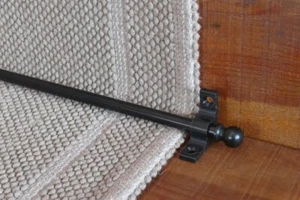 Vara de escalera negra, varillas de corredor, alfombra de escalera de 3/8"", juego de hardware, soportes de alfombra de escalera - Imagen 1 de 9