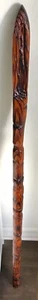 HAND CARVED WOOD FOLK ART SCULPTURE NATIVE HIKING WALKING STICK TRIBAL SPEAR - Picture 1 of 7