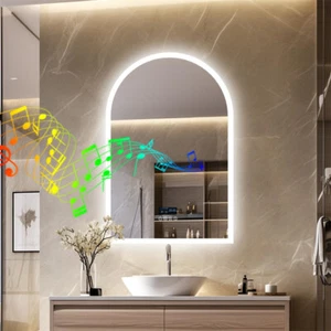 35.4x23.7in LED Bathroom Mirror Backlit Illuminate Wall Mirror Bluetooth Antifog - Picture 1 of 17