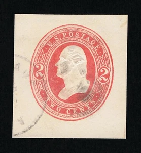GENUINE SCOTT #U236 USED JUNE-1884 RED PLIMPTON-MORGAN LARGE CUT SQUARE #17292 - Picture 1 of 2